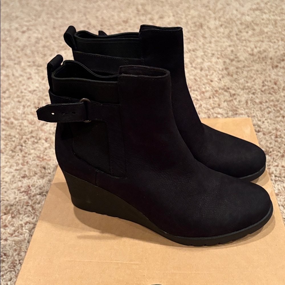 UGG Black Wedge Indra Ankle Boots - Picture 2 of 5